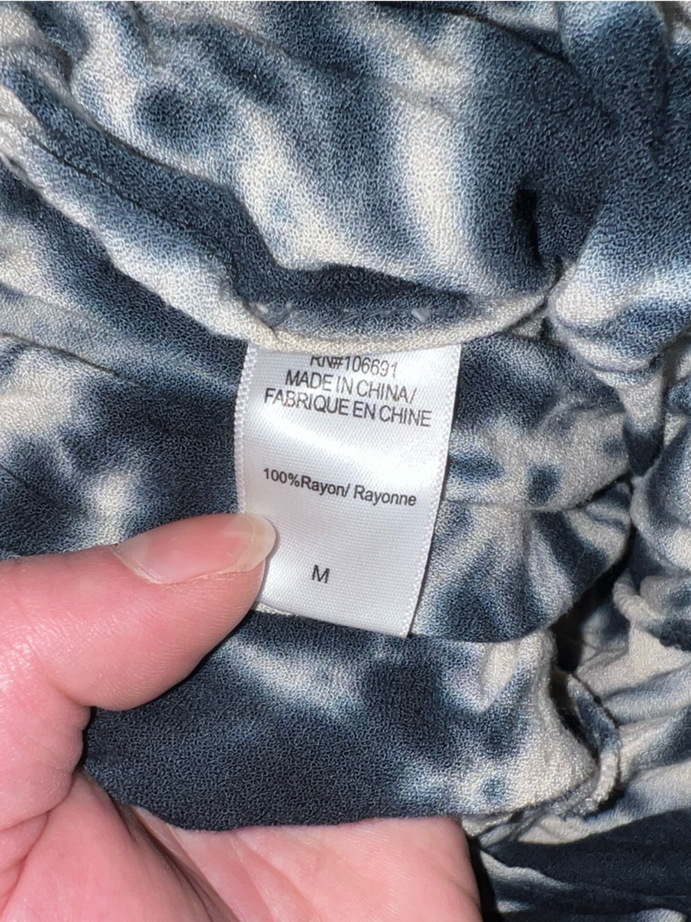 Young Fabulous & Broke Navy White Tie Dye Wide Leg Open Side Beach Pants Size M - Picture 9 of 9